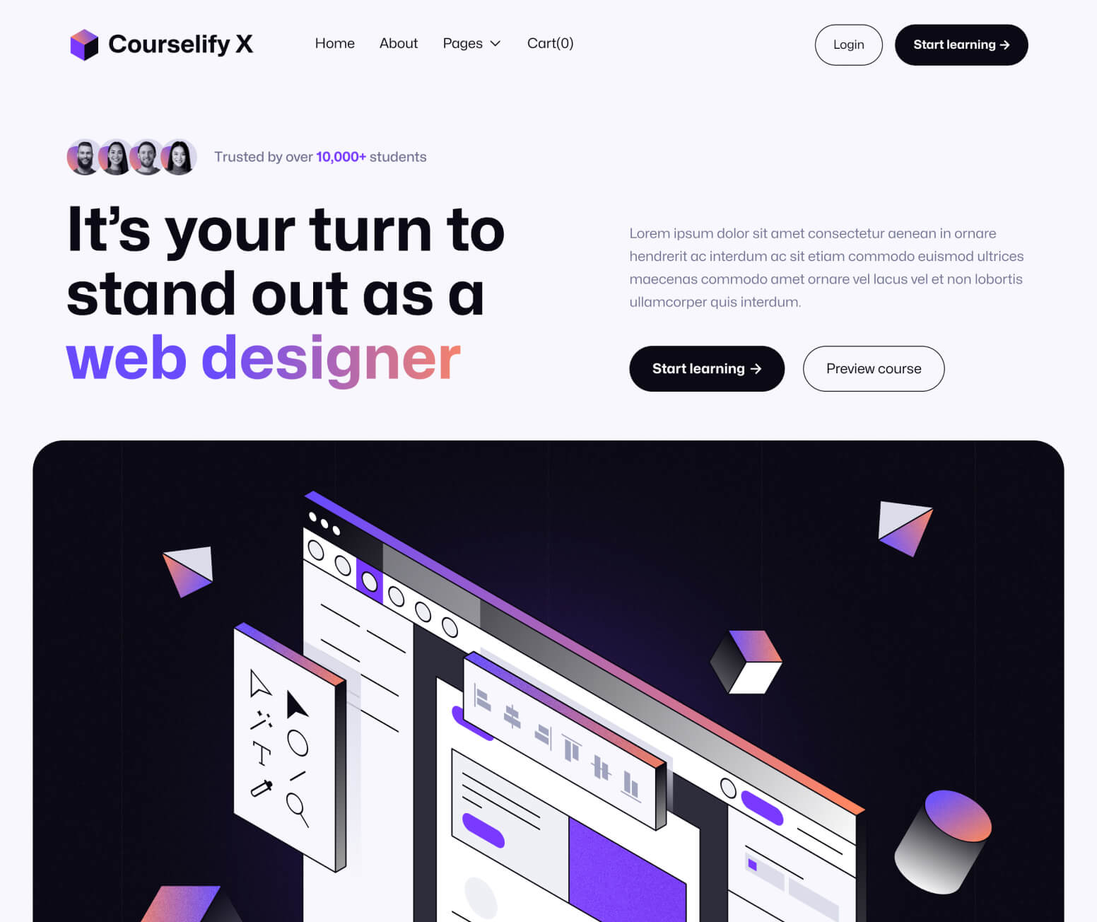 Courselify X - Home V3 Page - Course Webflow Template