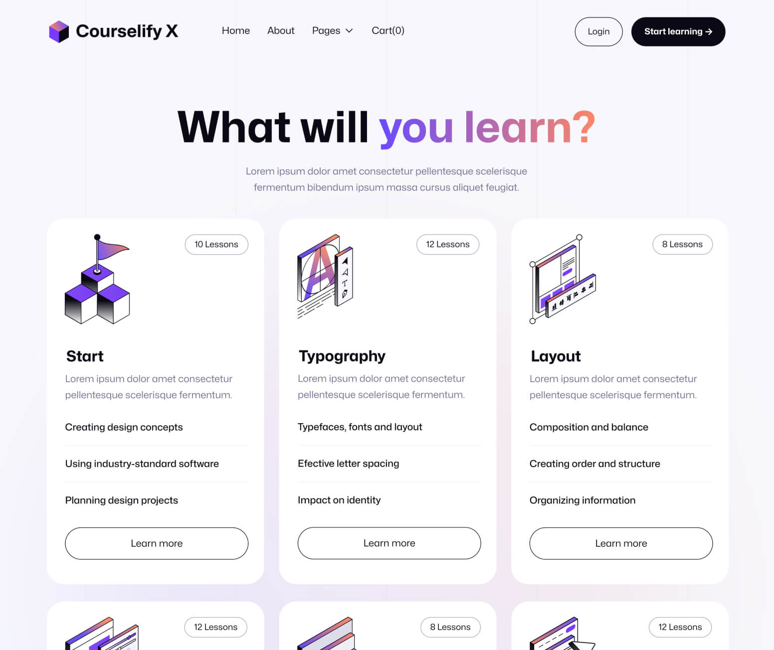 Courselify X - Chapters Page - Course Webflow Template