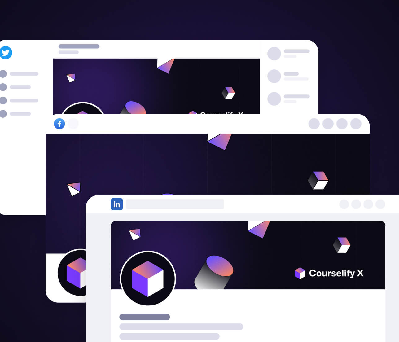 Courselify X - Social Media Assets Included - Course Webflow Template
