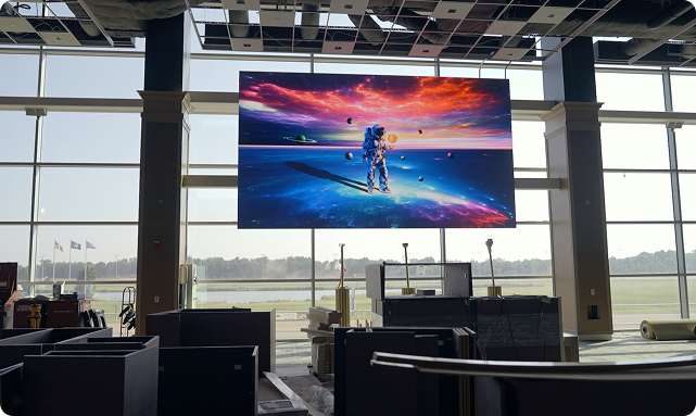 Turfway Park audio and visual systems in spectator seating area