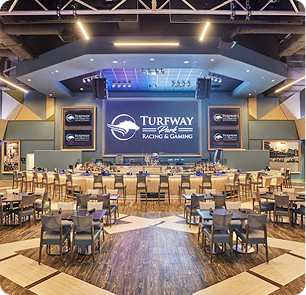 Turfway Park venue-wide display network and content delivery