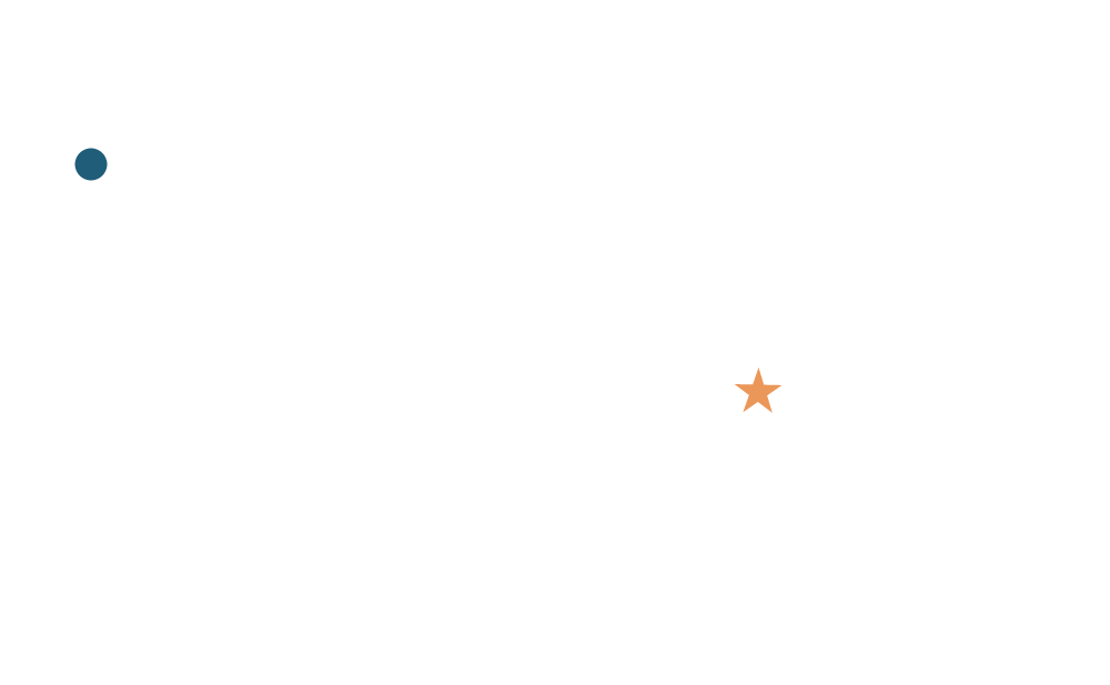 Shape of USA illustrating Chas Bugge move from the Pacific Northwest to Nashville, TN