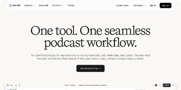 screenshot of tool's homepage
