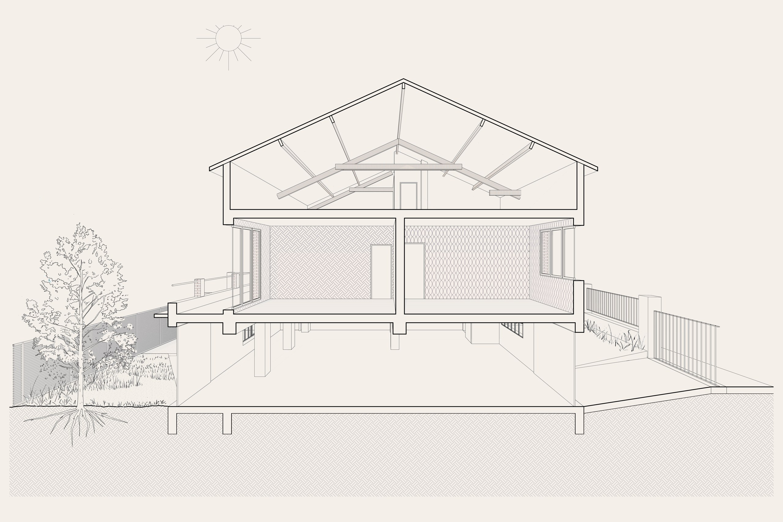 Oïkos Architectes — Maison Suresnes — coupe avant