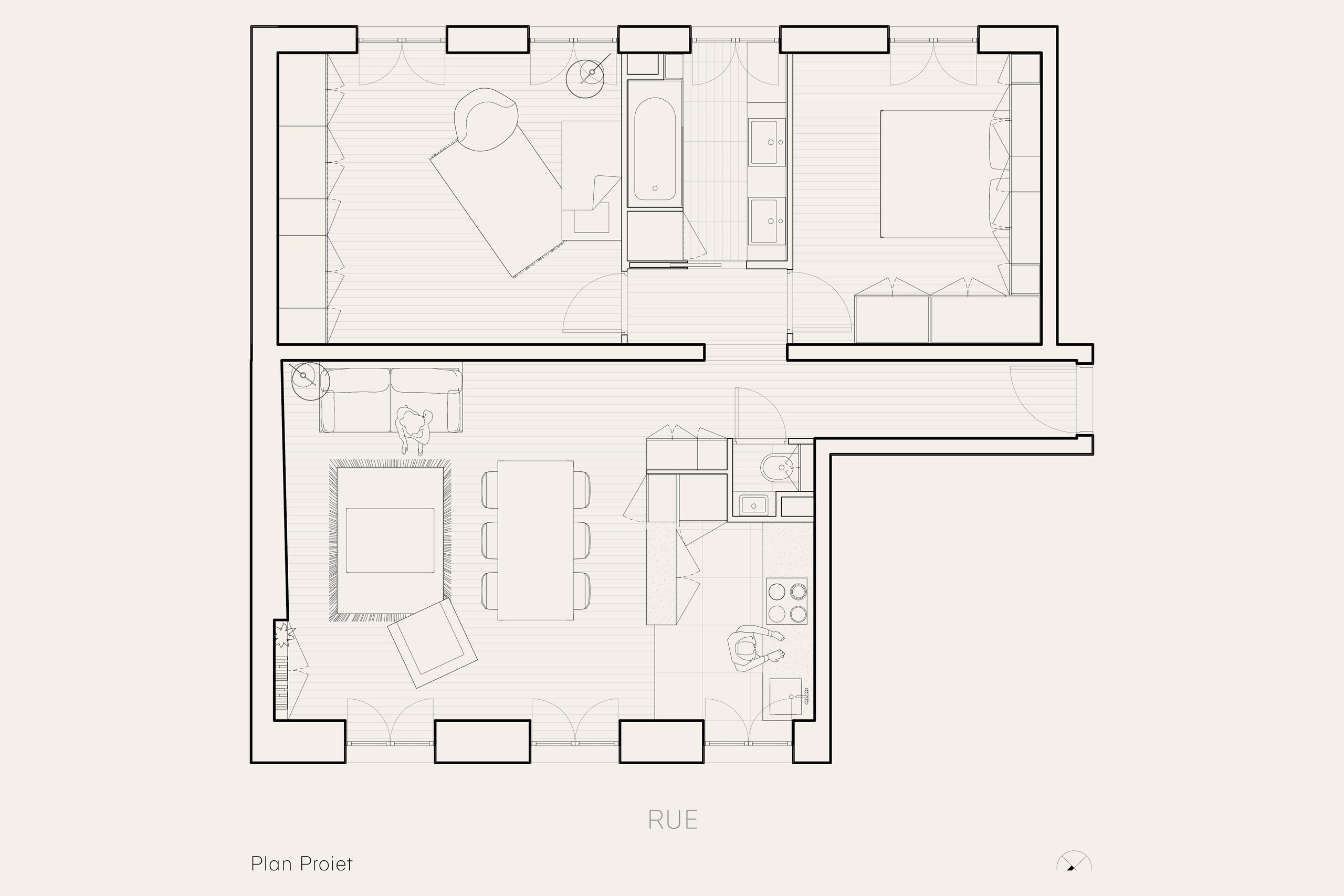 Oïkos Architectes — Appartement Ganneron — plan projet