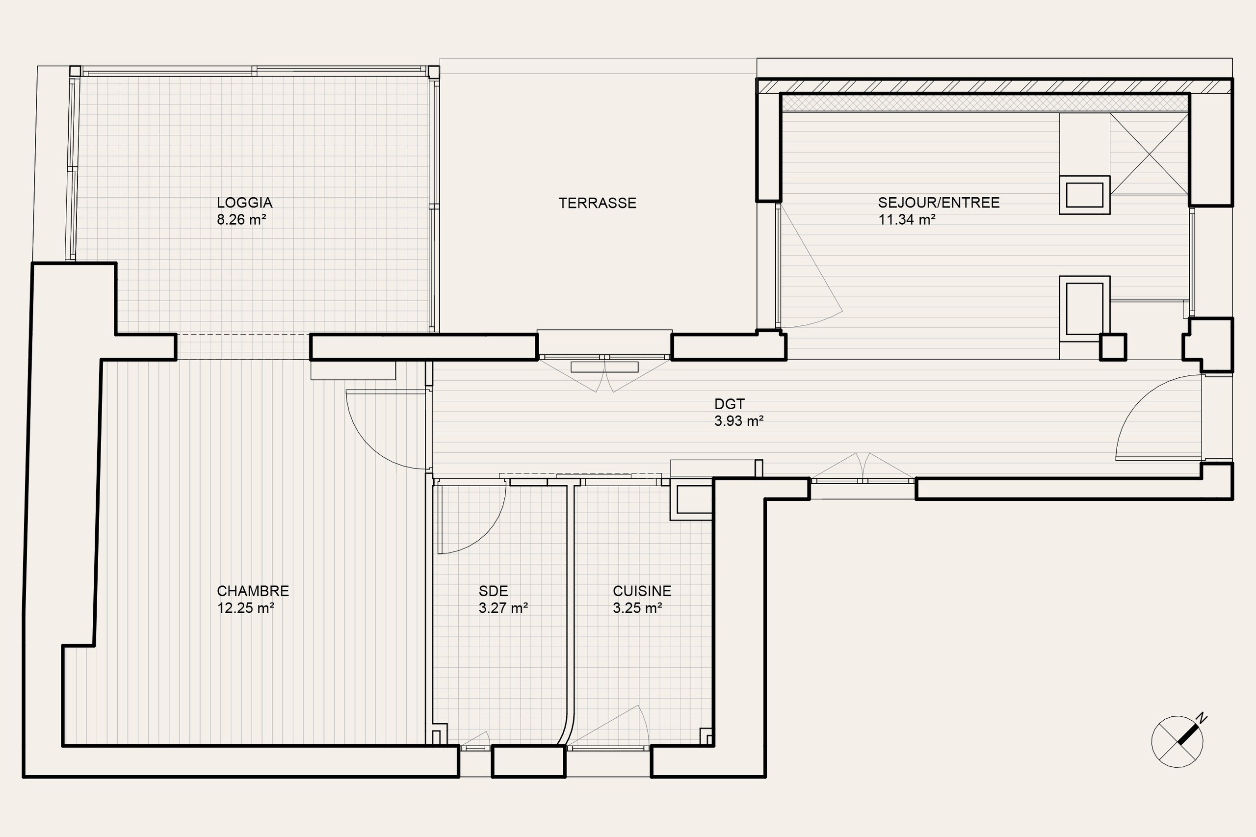 Oïkos Architectes — Appartement Séverac — plan existant