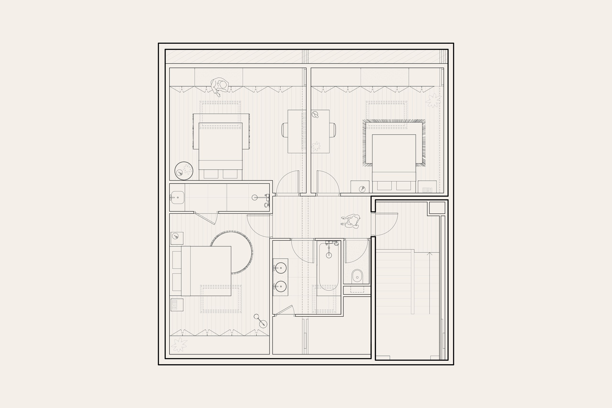 Oïkos Architectes — Maison Suresnes — plan étage projet