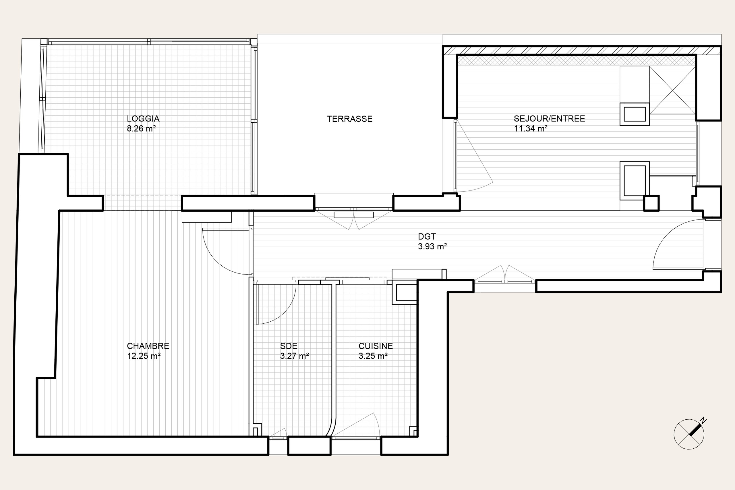 Oïkos Architectes — Appartement Séverac — plan existant
