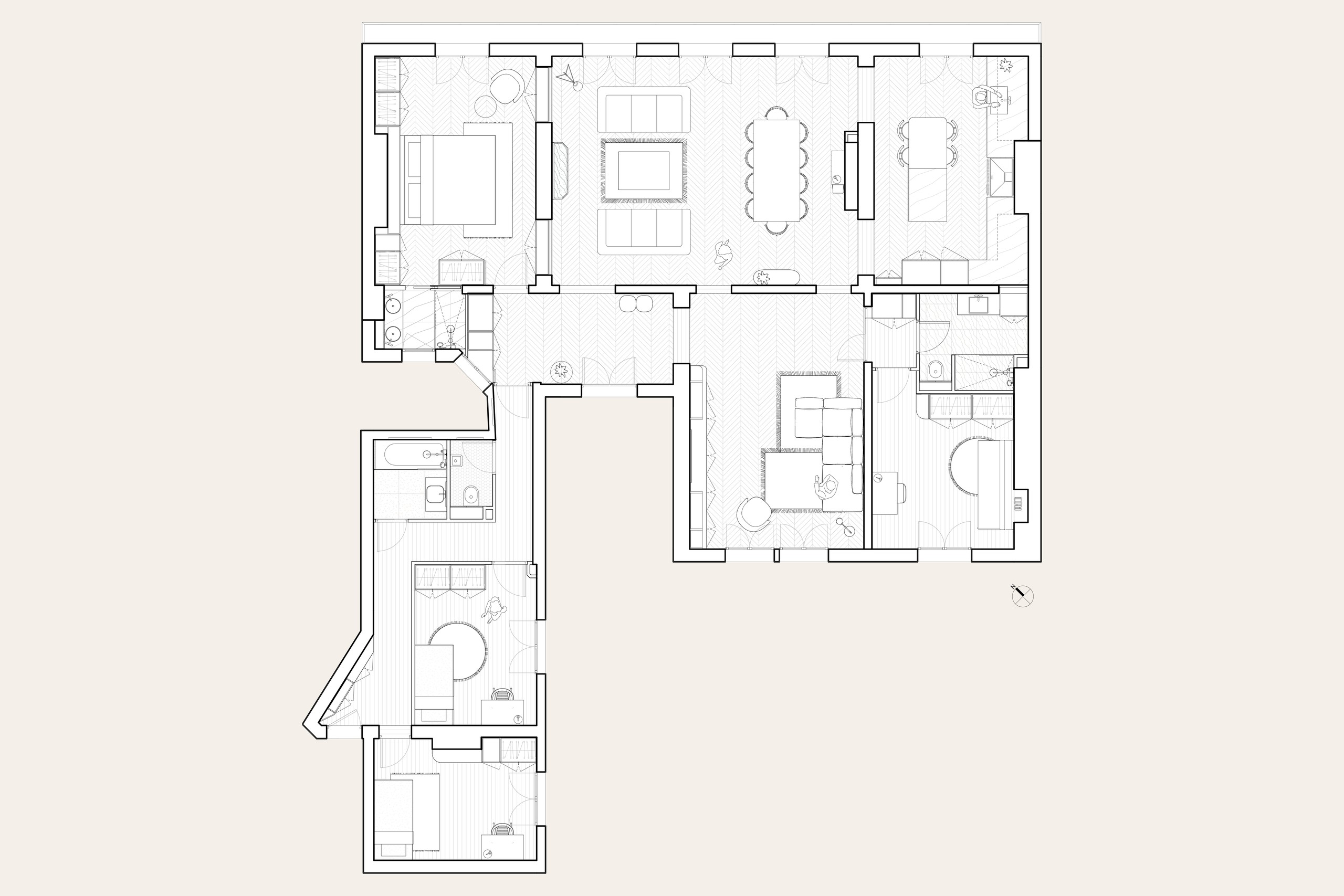 Oïkos Architectes — Appartement Villiers — plan projet