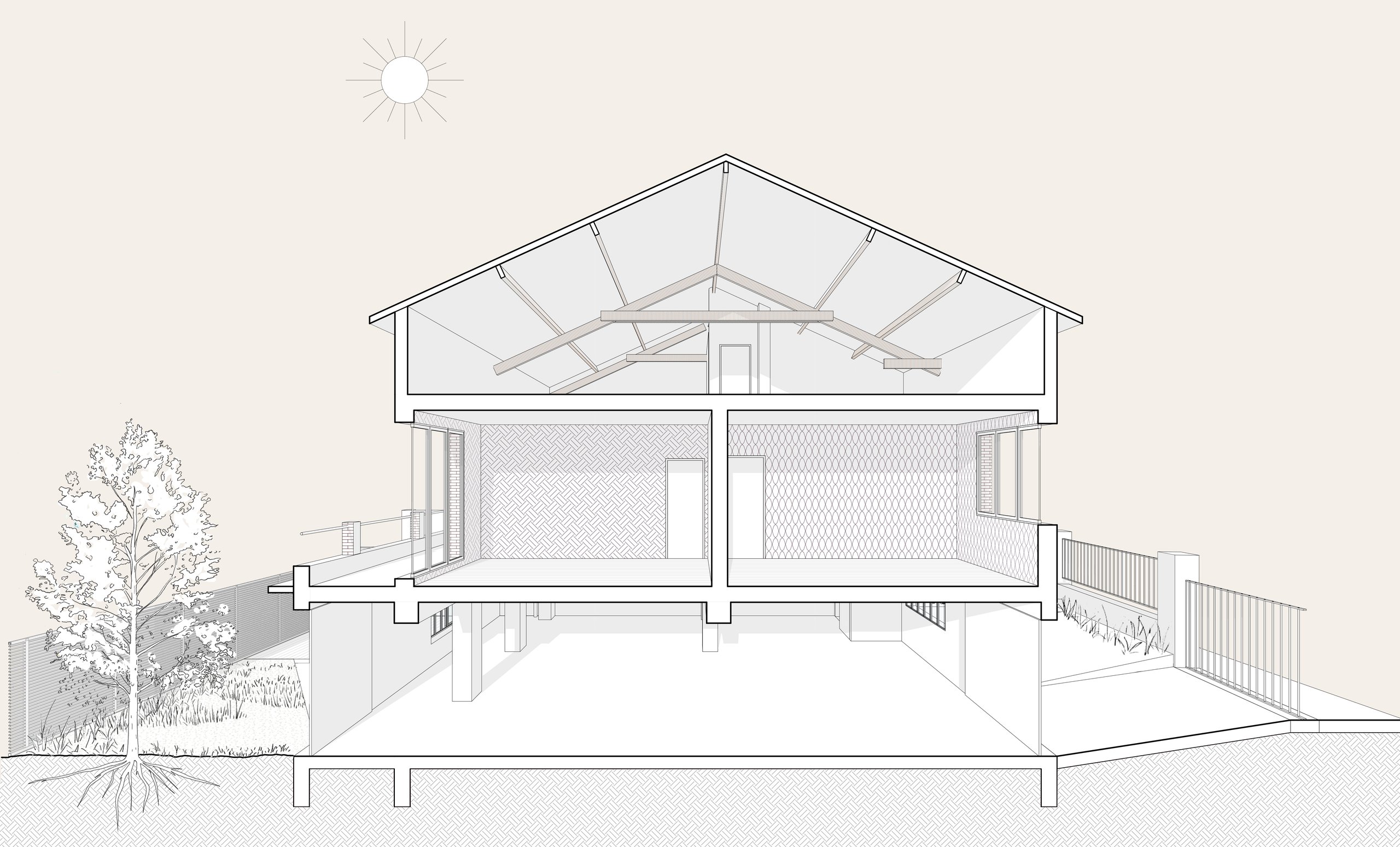 Oïkos Architectes — Maison Suresnes — coupe avant