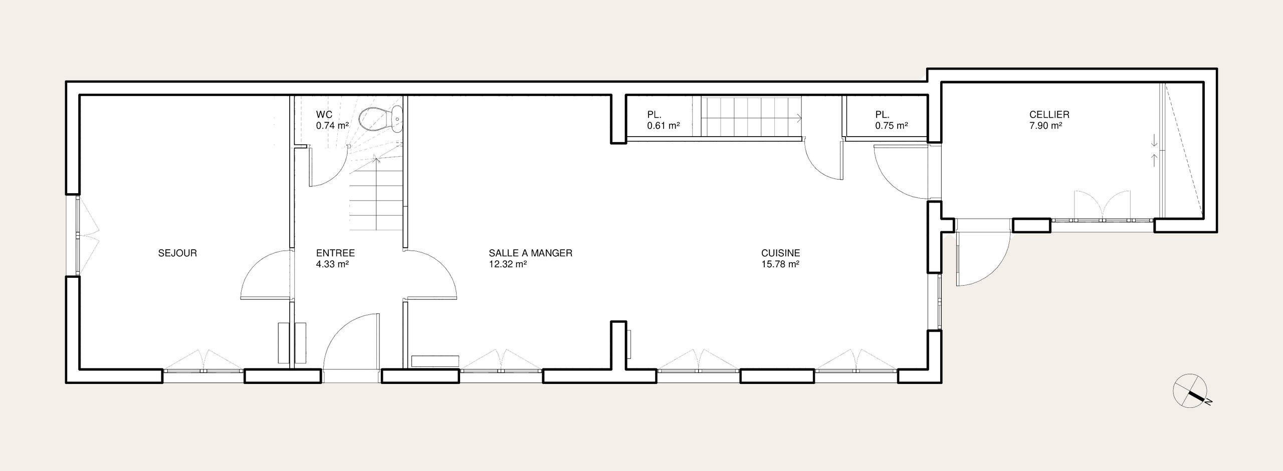 Oïkos Architectes — Maison à Colombes — plan existant, premier étage