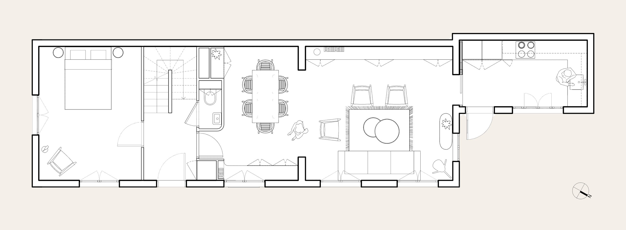 Oïkos Architectes — Maison à Colombes — plan projet, premier étage
