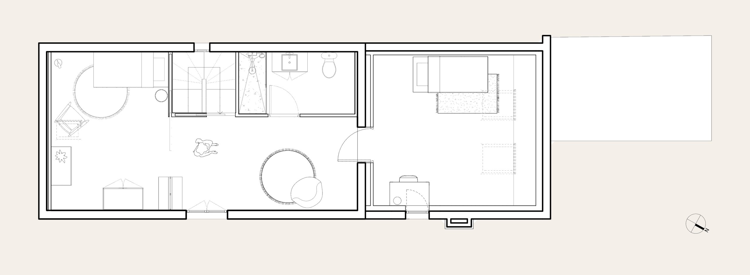 Oïkos Architectes — Maison à Colombes — plan projet, surélévation