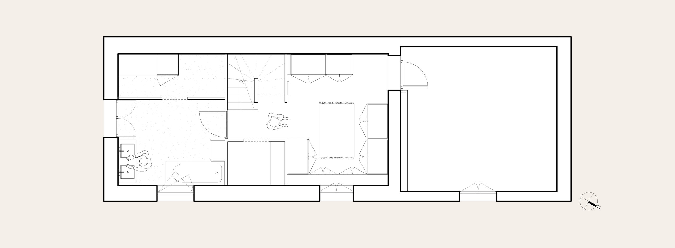 Oïkos Architectes — Maison à Colombes — plan projet, rez-de-chaussée