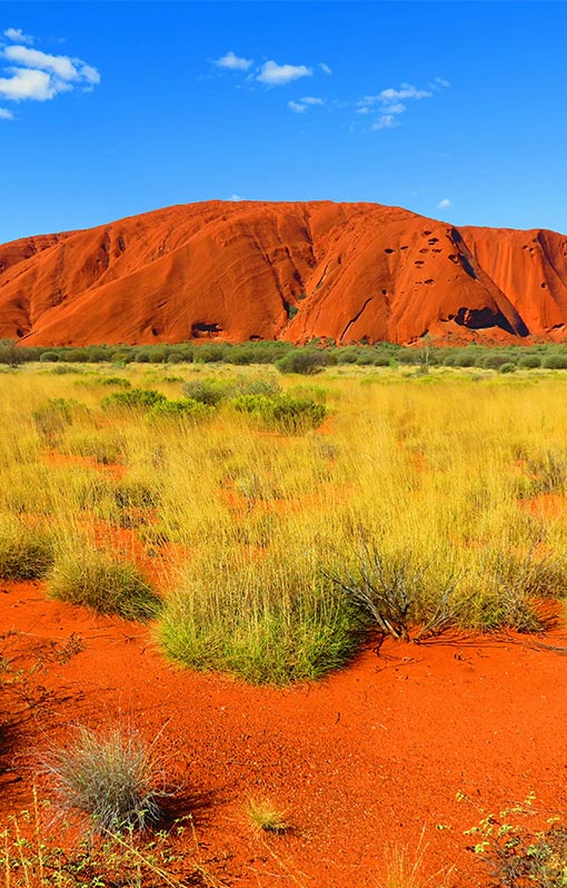 Uluru monolith in the Australian outback.
