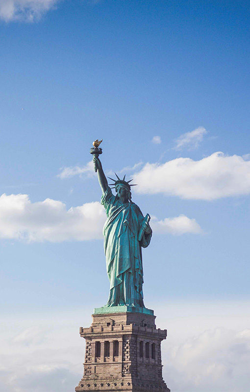 The Statue of Liberty in New York.