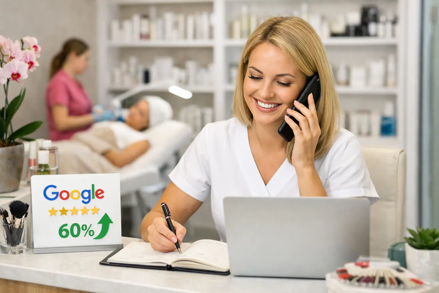 Salon kosmetyczny z Poznania zwiększył liczbę rezerwacji o 60% po optymalizacji Profilu Firmy w Google