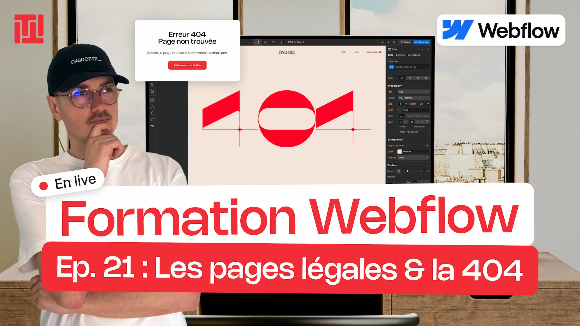 Épisode 21 : Pages Légales & 404 - Formation Webflow