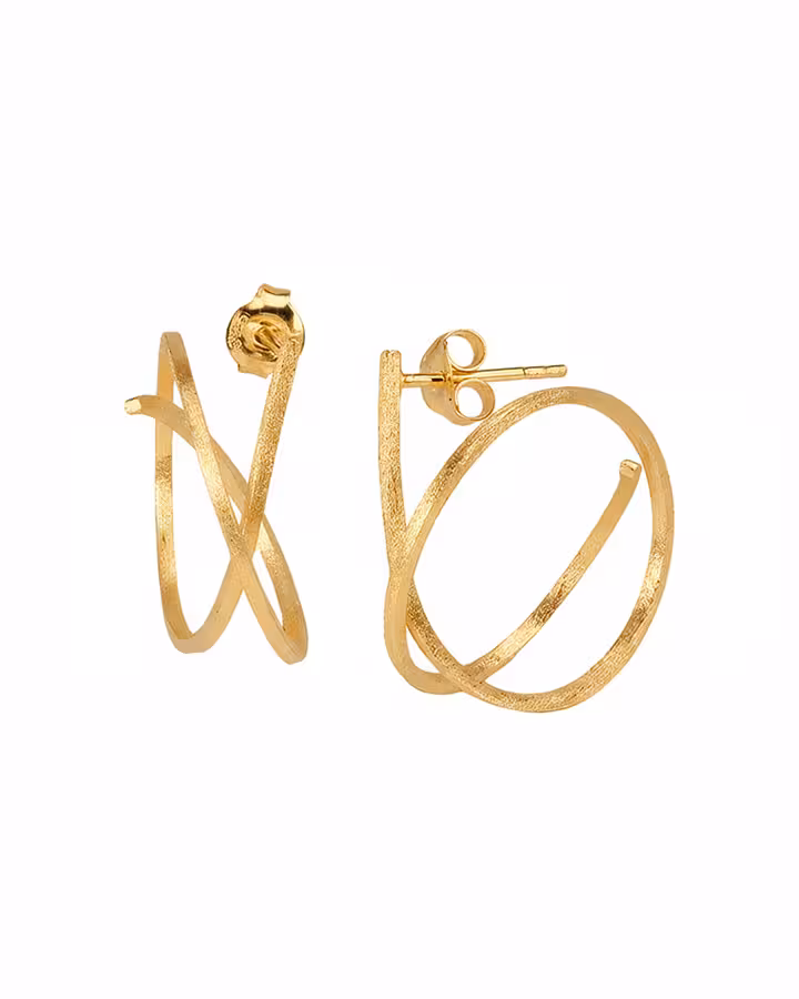 Pendientes Cloé en Oro Mate, foto de producto - Joyería Cayou