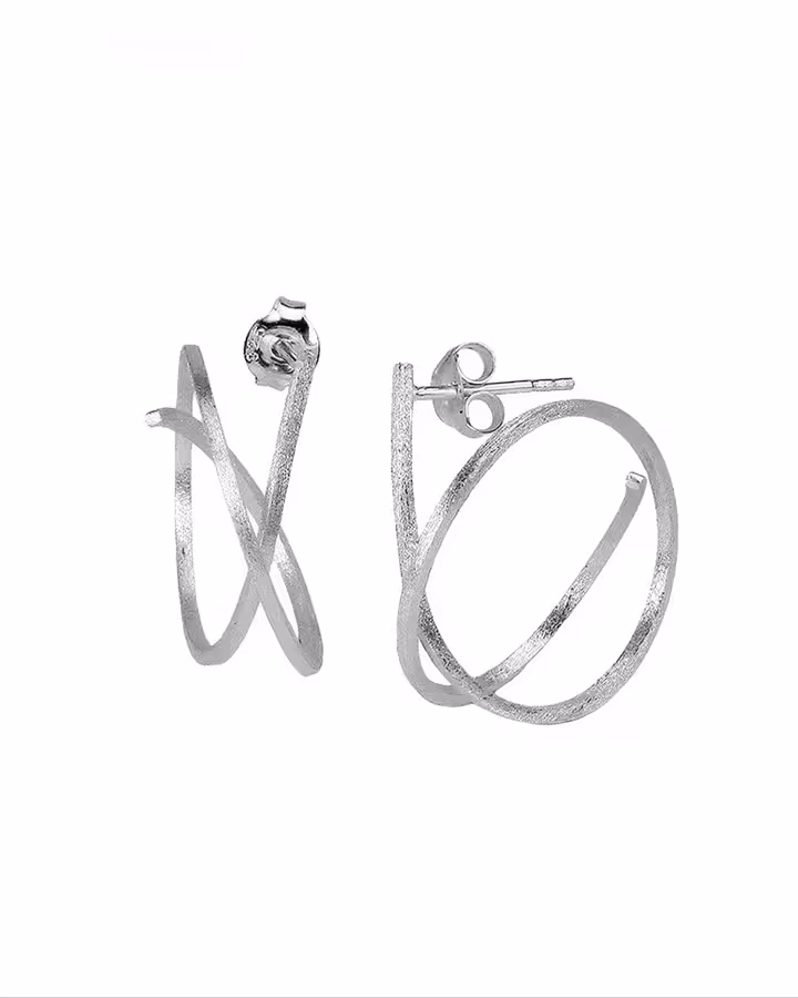 Pendientes Cloé en Plata Mate, foto de producto - Joyería Cayou