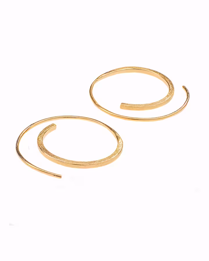 Pendientes Aro Lea en Oro Mate, foto de producto - Joyería Cayou