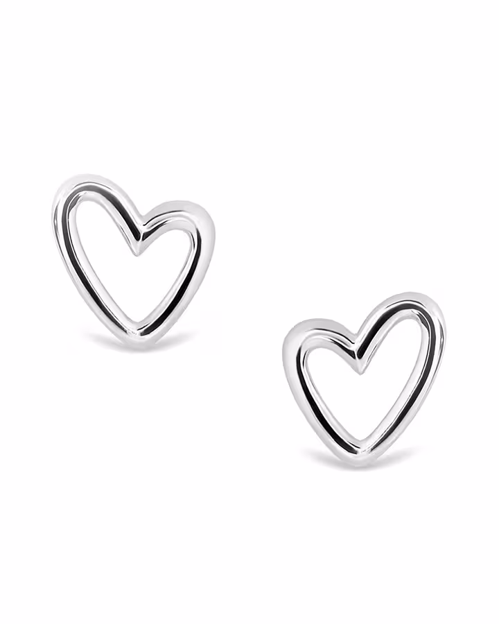 Pendientes de Corazón Abierto en Plata, foto de producto - Joyería Cayou