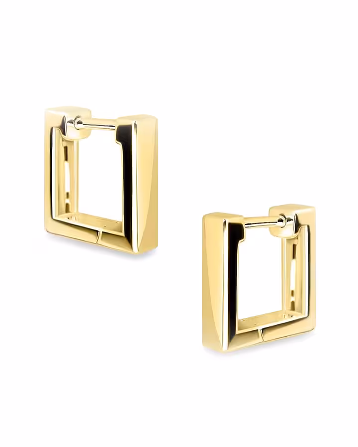 Pendientes de Aro Cuadrado en Oro, foto de producto - Joyería Cayou