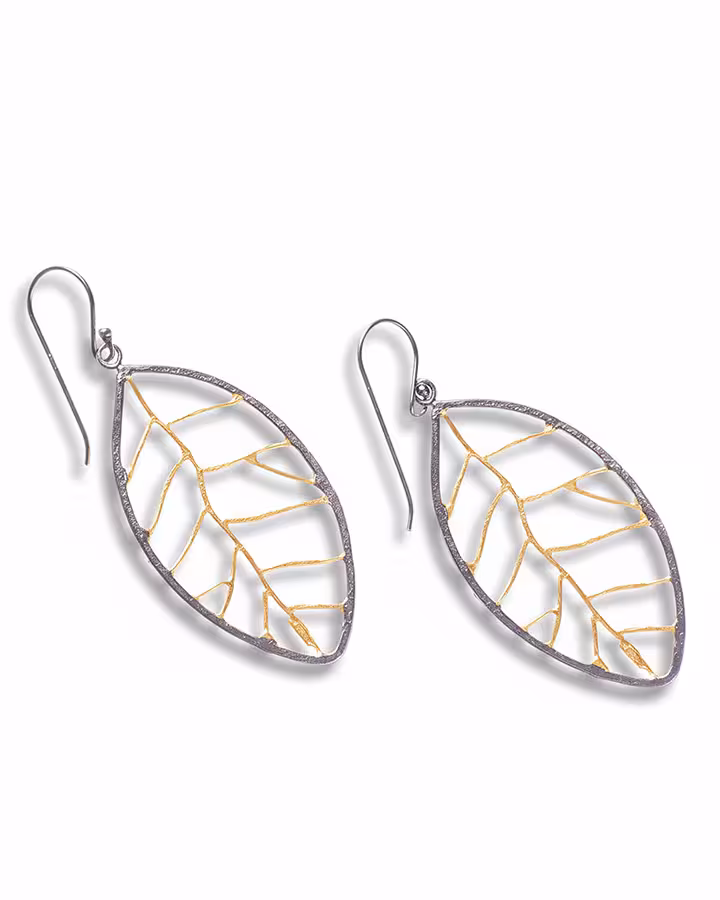 Pendientes Hoja Ghost Bicolor, foto de producto - Joyería Cayou