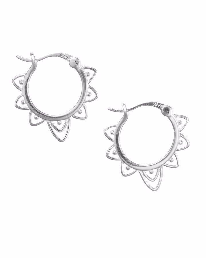 Pendientes de Aro Doris en Plata, foto de producto - Joyería Cayou
