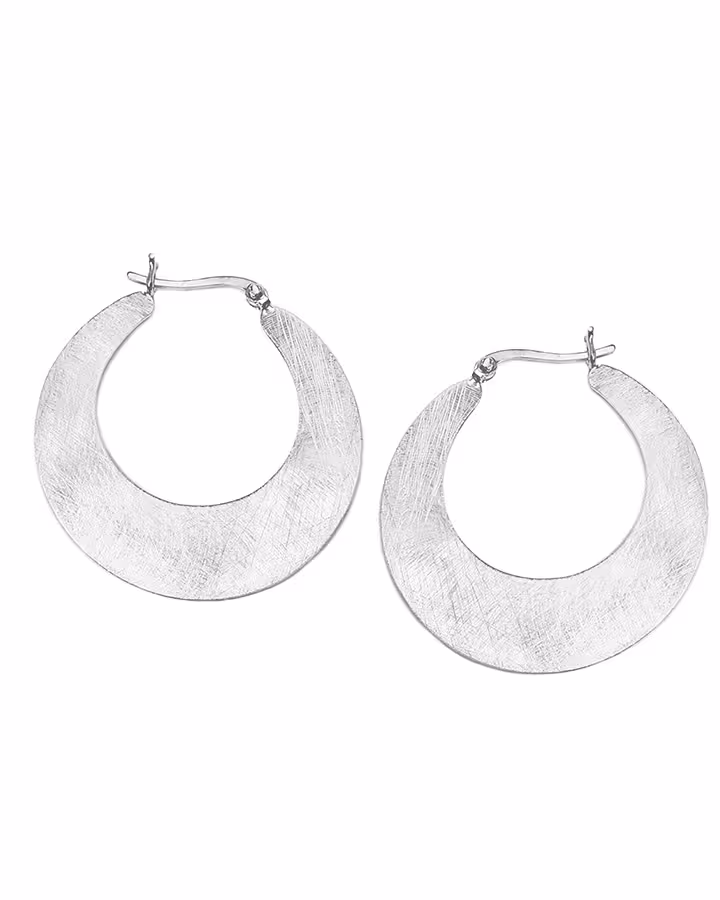 Pendientes de Aro Luna Grandes en Plata, foto de producto - Joyería Cayou
