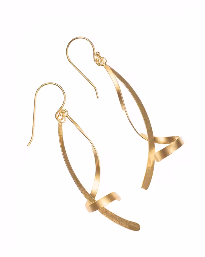 Pendientes Twist Flow en oro, foto de producto - Joyería Cayou