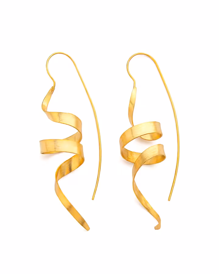 Pendientes de Espiral en Oro Mate, foto de producto - Joyería Cayou