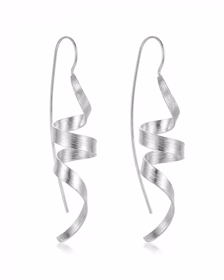 Pendientes de plata en espiral, foto de producto - Joyería Cayou