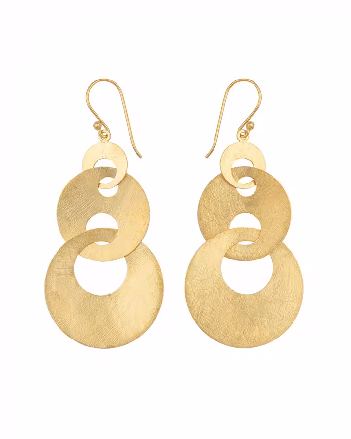 Pendientes Orbit Chapados en Oro, foto de producto - Joyería Cayou