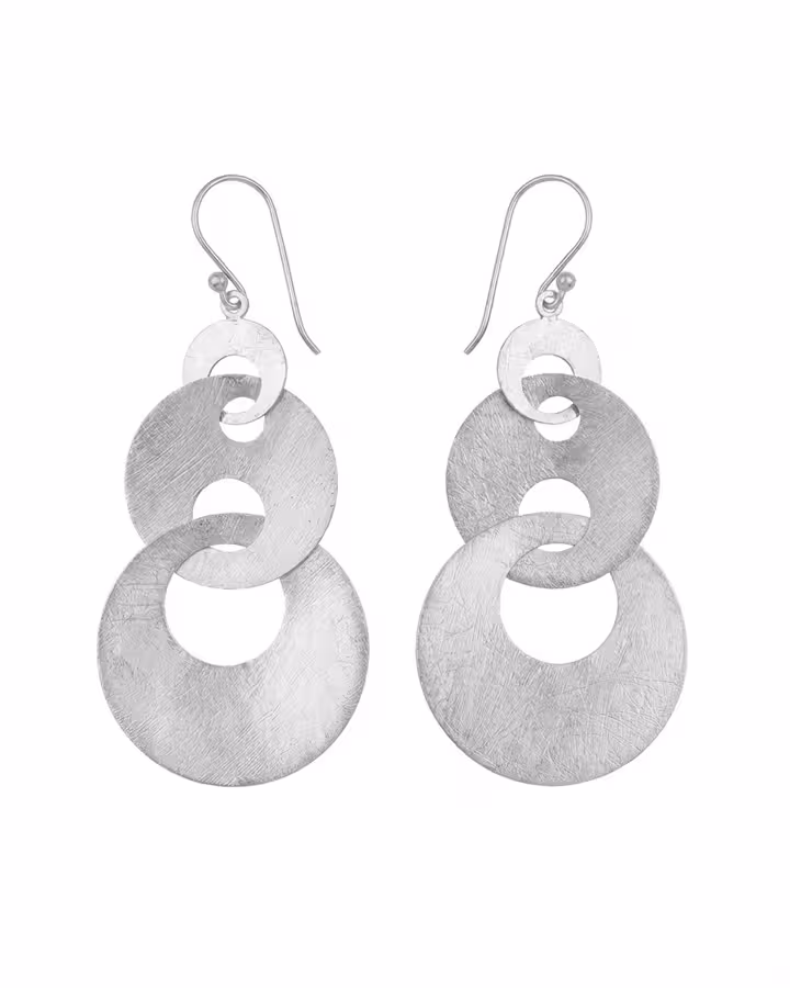 Pendientes Bolero en Plata Mate, foto de producto - Joyería Cayou