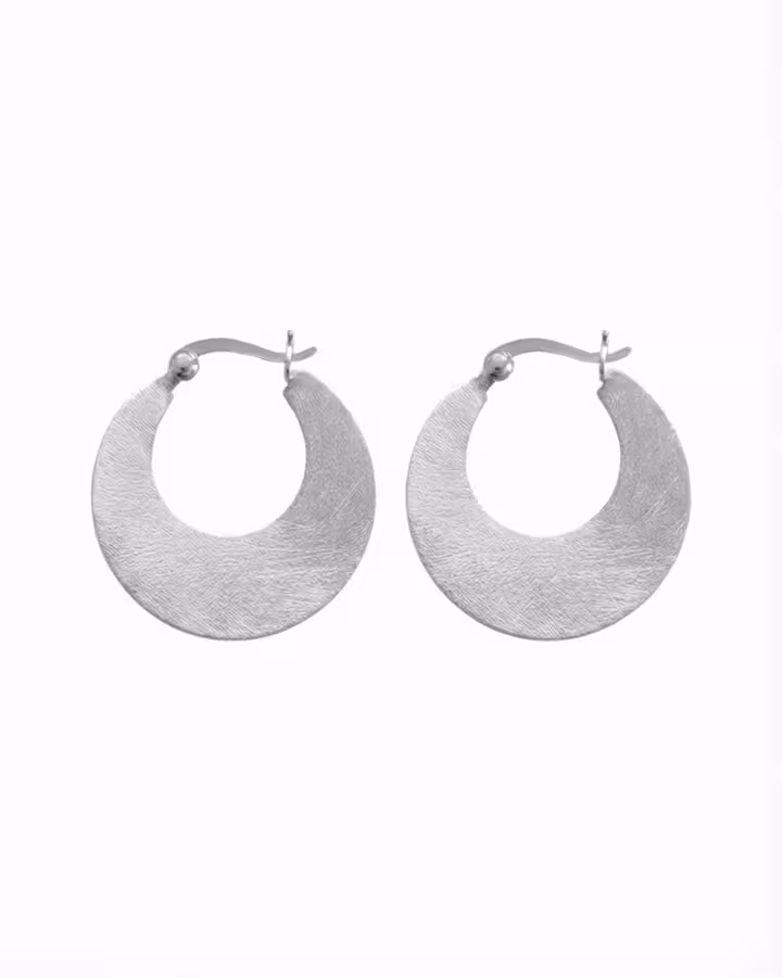 Pendientes de Aro Luna Pequeños en plata, foto de producto - Joyería Cayou