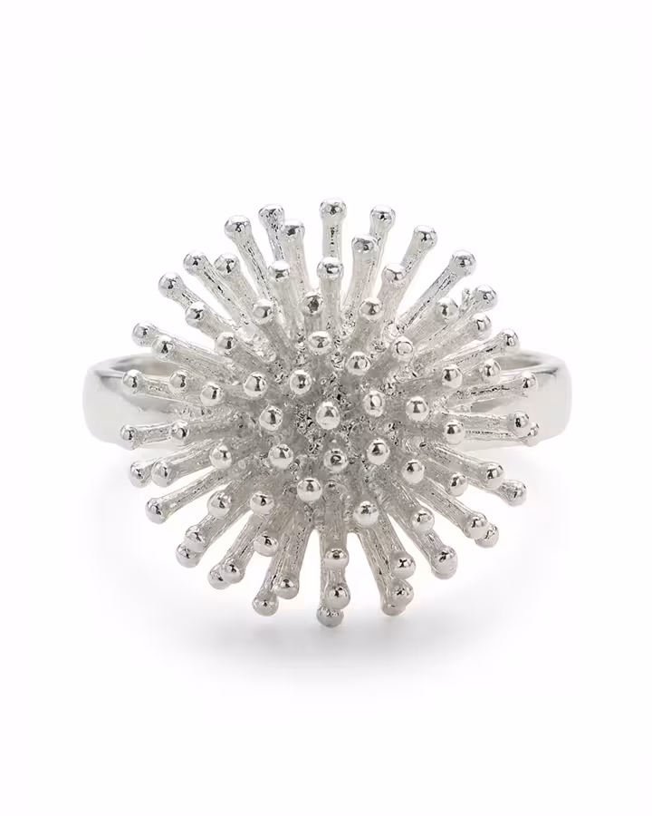 Anillo Diente de León en plata, foto de producto - Joyería Cayou