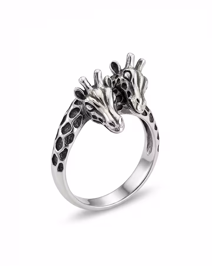 Anillo jirafas en plata, foto de producto - Joyería Cayou