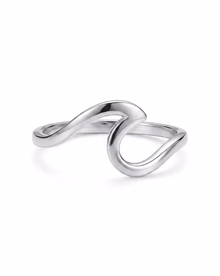 Anillo Ola en plata, foto de producto - Joyería Cayou