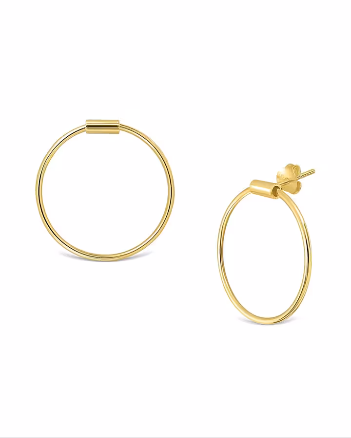 Pendientes de Aro Abierto en oro, foto de producto - Joyería Cayou