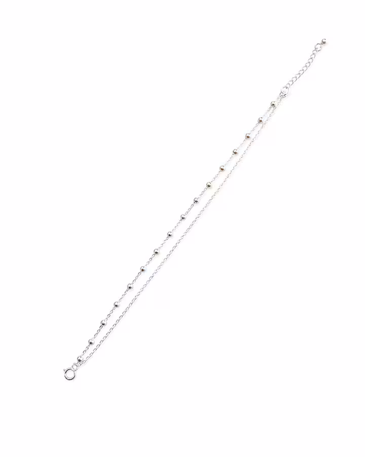 Pulsera Doble Bolitas en plata, foto de producto - Joyería Cayou