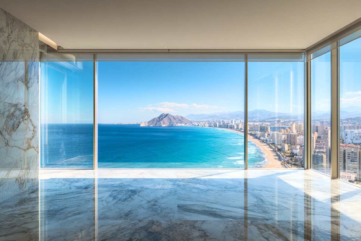 Panoramic sea view from luxury apartment Benidorm Costa Blanca - CASA RICA ESTATE SL exclusive properties with Mediterranean coastline