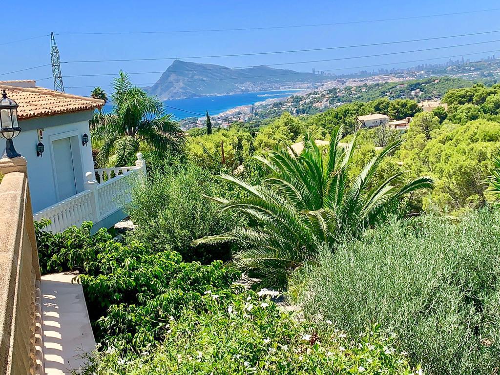 Panoramic sea view from the villa overlooking the Altea coastline.