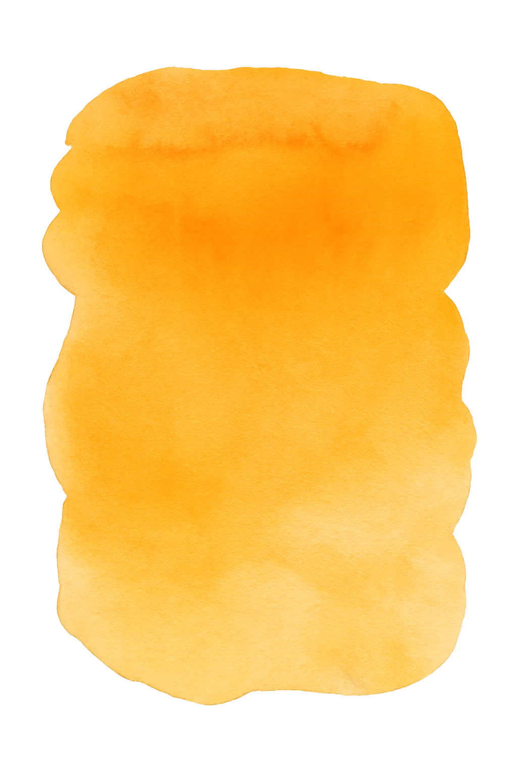 Fond aquarelle orange chaleureux et lumineux, texture douce sur fond transparent, symbole d’énergie apaisée.