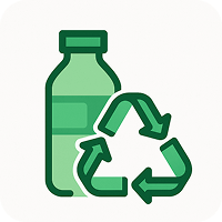 Icon representing plastic recycling services

