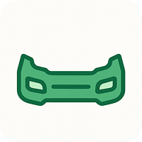 Icon representing automotive bumper recycling
