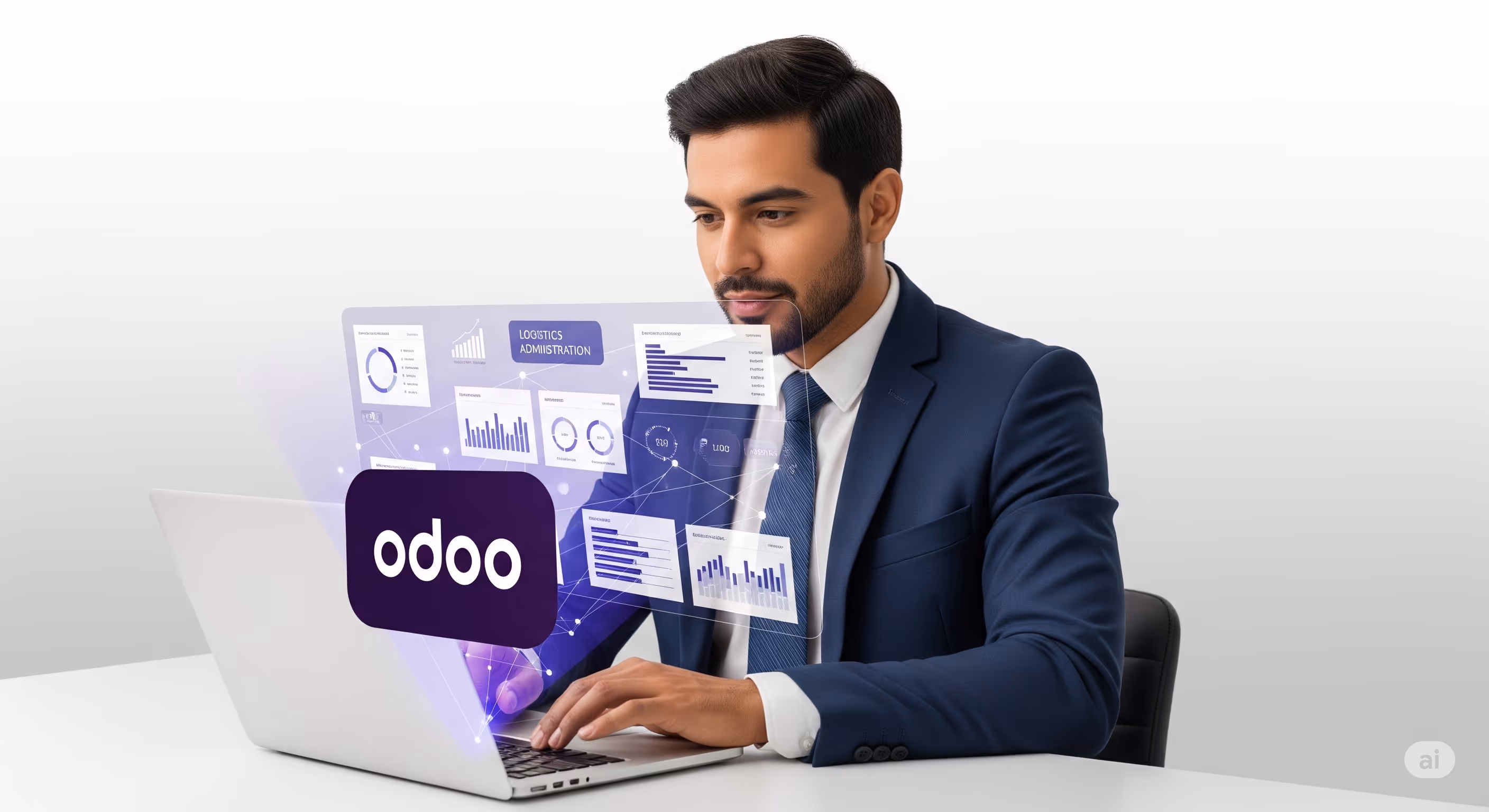 Ejecutivo recibiendo oportunidades generadas por Peaking en Odoo con datos de la conversación