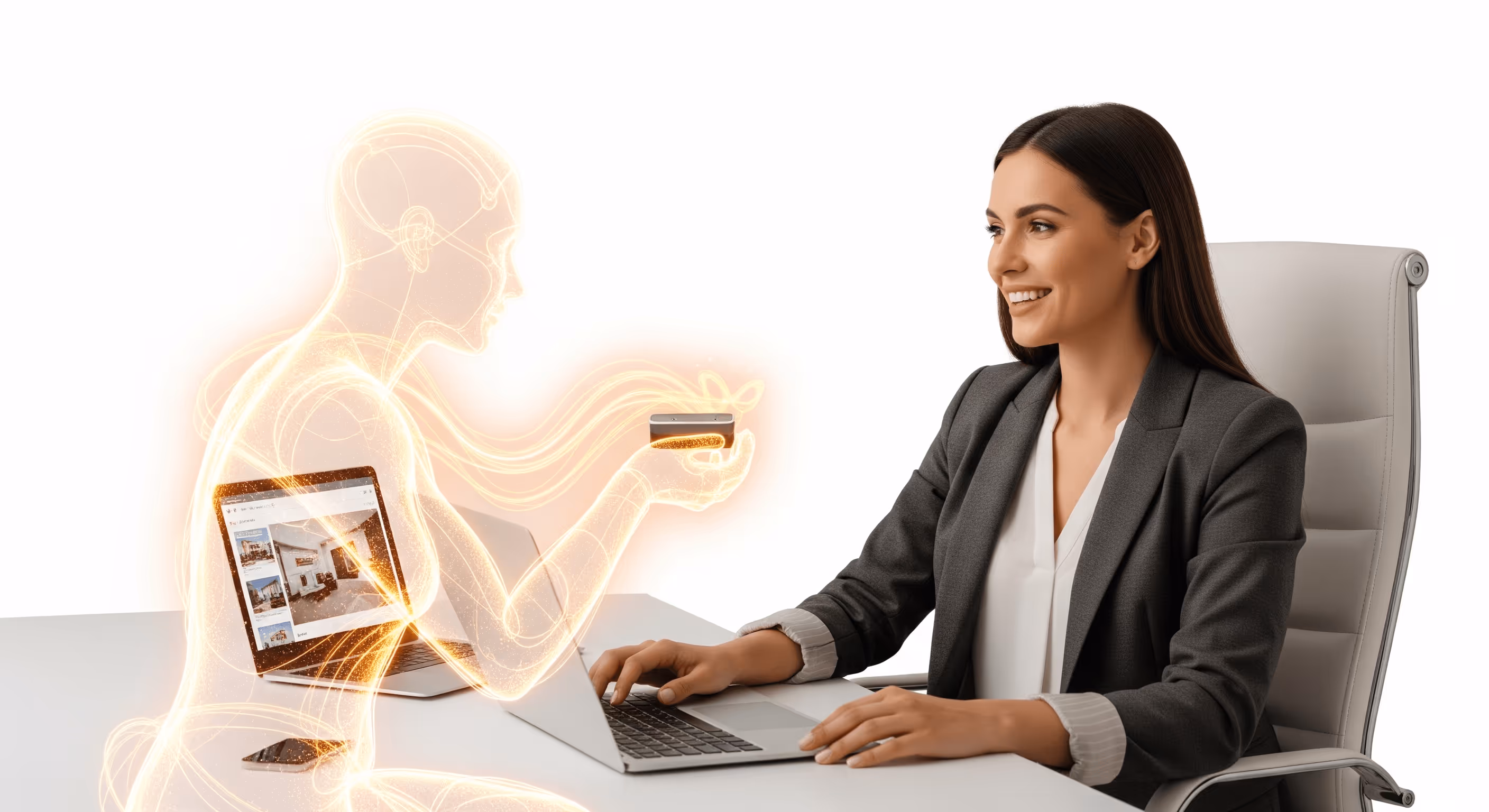 Agente inmobiliario configurando a Peaking con facilidad gracias a AI Builder sin necesidad de prompts