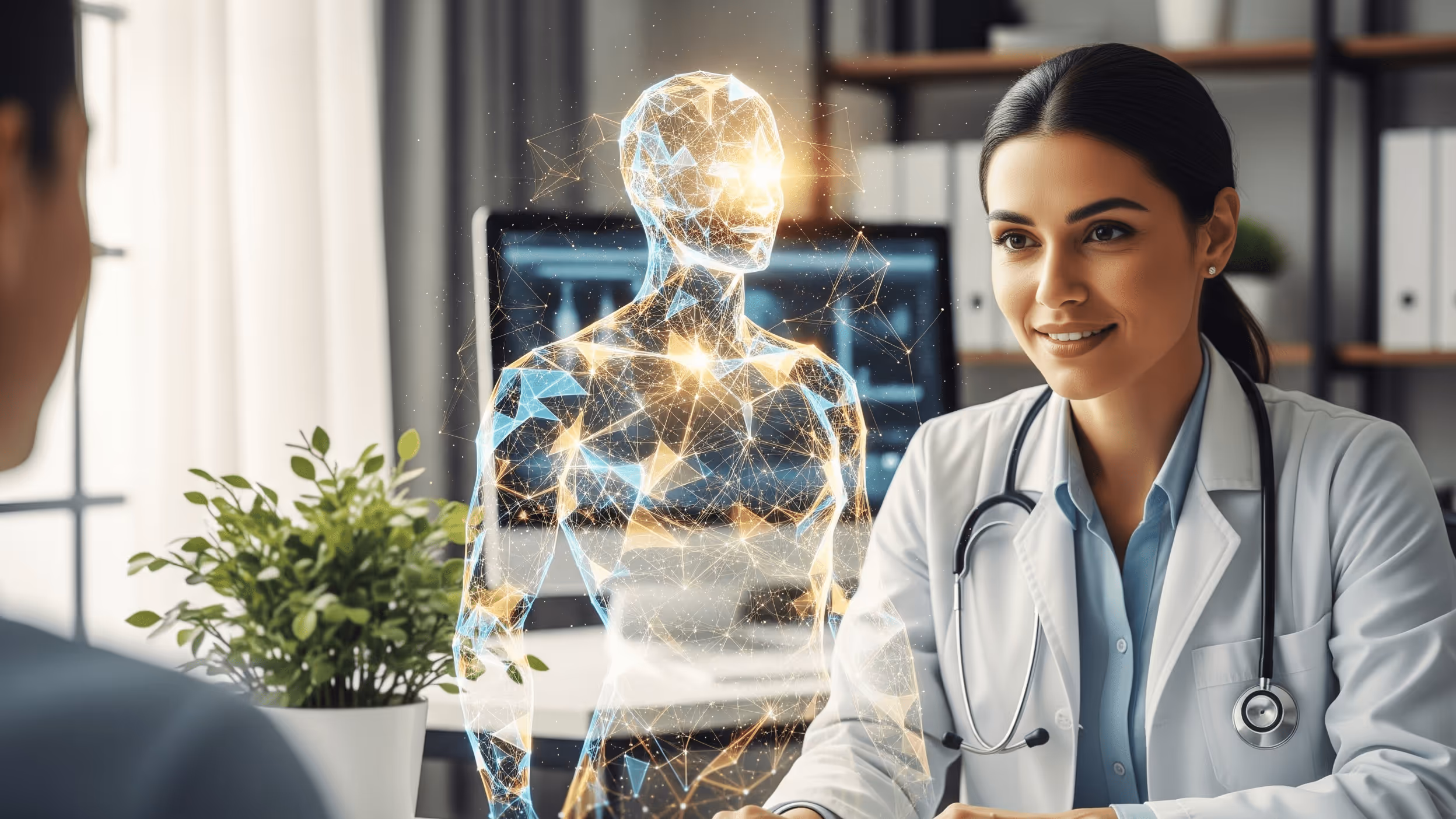 Médico con apoyo de Peaking, asistente digital confiable para consultorios médicos.