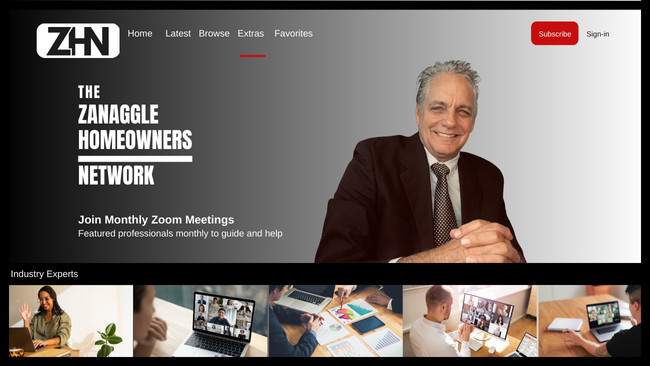 ZHN interview promo — Join monthly Zoom meetings with professionals.